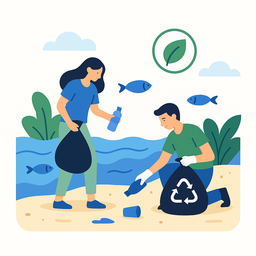 Reciclaje en la playa